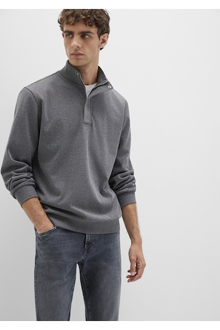 Mavi - Düğme Detaylı Dik Yaka Gri Sweatshirt 0s10472-80018 Gri
