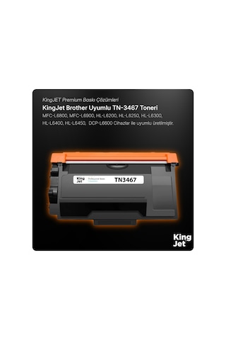 Kingjet Brother Uyumlu Tn-3467 Yüksek Kapasiteli 10'lu Paket Uyumlu Toner Hl-l6300dw