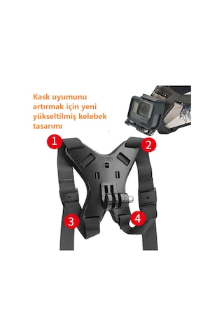 Kask Kamera Çene Tutucu 4 Bacaklı Esnek Kırılmaz Yeni Model