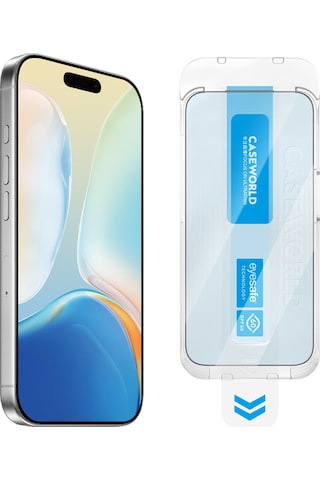 Apple Uyumlu iPhone 15 Pro Caseworld Applicator Serisi 2.5d Eyesafe Mavi Işık Özellik Safir 0.33mm Ekran Koruyucu