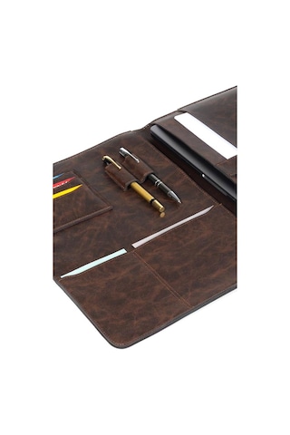 Macbook Uyumlu Air Pro 13.3 -14 İnç Organizer Evrak & Laptop Ve Tablet Çantası Crazy Kahve