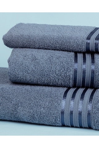 Madame Coco Maynor Bordürü Floşlu Yüz Havlusu Mavi