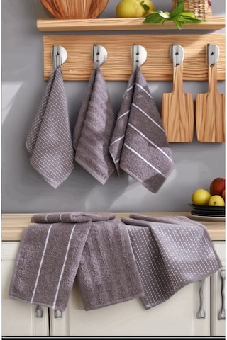 Rebeka Home Collection Sophia El Yüz Mutfak Havlu Seti 6'lı 30 x 50 CM Gri