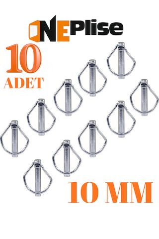 10 Mm Traktör Pimi Yaylı Pim Kaliteli Çelik 10 Adet