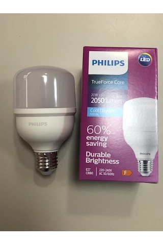 2 Adet Philips Trueforce Core Ampul 20w 2050 Lümen E27 6500k Beyaz 1