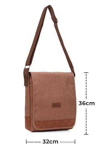 Newish Polo Kanvas Kumaş Postacı Erkek Çantası-dik Model Siyah