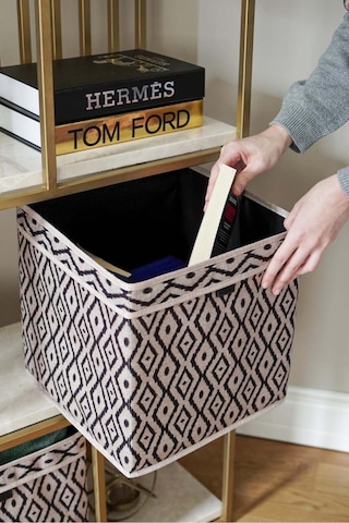 Bohe Raf Düzenleyici, Organizer Çok Amaçlı Kutusu, 30 X 30 X 30 Cm, 27 Litre Desenli