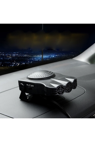 Oto Kaloriferi 12v Sıcak Hava Fanı Kaliteli Buz Çözme Isıtıcısı Araba Üç Delikli Isıtıcı Siyah