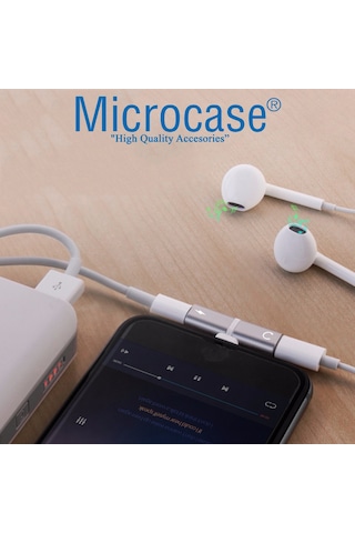Microcase Apple Uyumlu iPhone Lightning 2In1 Şarj ve Kulaklık Çevirici Ikd101