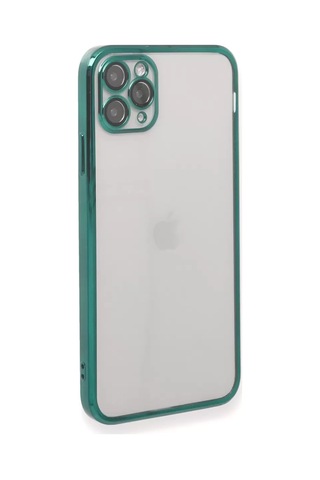 Apple iPhone Uyumlu 11 Pro Max Kılıf Lensli Silikon - Yeşil Çok Renkli