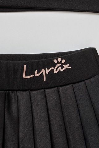 Lyrax Kabartmalı Şort Etekli Crop Kız Çocuk Sporcu Takım Siyah
