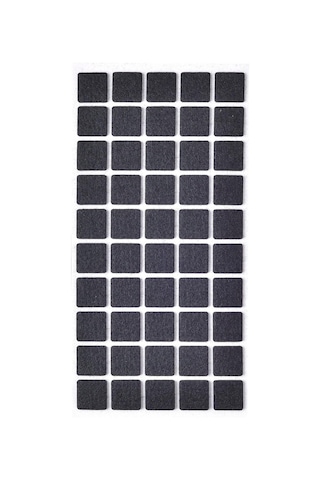 Siyah Keçe 50 Adet 2 X 2 Cm Kare Yapışkanlı Sandalye, Masa, Koltuk Altı Parke Koruma Keçesi