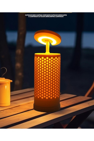 Shufa Glampıng Taşınabilir & Asılabilir Teleskopik Led Kamp Lambası Atmosfer + Aydınlatma, Çok Fonksiyonlu 3500ma Bej