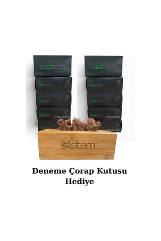 Sistem 10 Tane Deneme Çorabı Ahşap Deneme Kutusu Hediye.-renksiz Ten Rengi