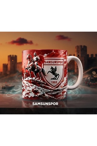 Samsunspor Kırmızı Beyaz Kaliteli Kupa Bardak Taraftara Özel Hediyelik