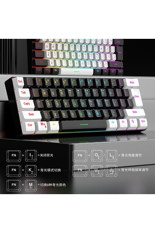 Yunboo 61 Tuşlu Rgb Aydınlatmalı Oyun Klavyesi - Kompakt Tasarım, Usb-c Bağlantı, Ergonomik