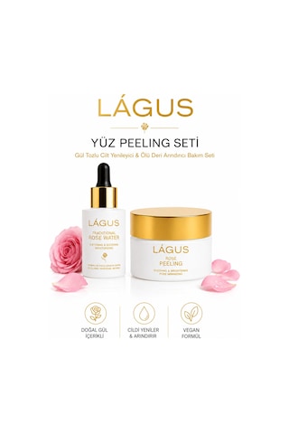 Lágus Gül Tozlu Cilt Yenileyici ve Ölü Deri Arındırıcı Yüz Peeling Bakım Seti