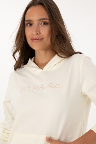 U.S. Polo Assn. Kadın Krem Kapüşonlu Sweatshırt 50313559-VR256