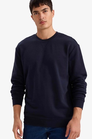 Defacto %100 Pamuk Basic Sweatshirt E8339AX26SP Lacivert