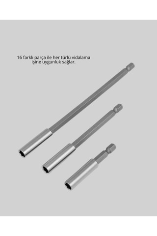 16 Parça Usta İşçilik Bits Takımı Vida Sökme Takma Set 49410775