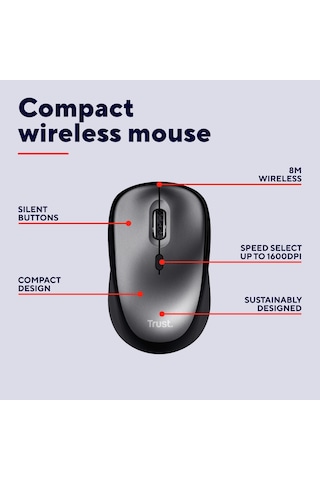 Trust 24549 YVI+ Sessiz Kablosuz Mouse