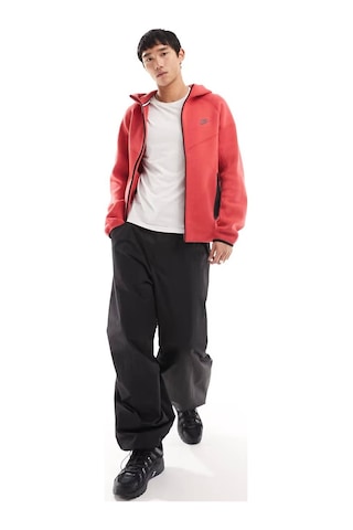 Nike Tech Fleece Full Zip Windrunner Hoodie Kapüşonlu Unisex Sweatshirt Kırmızı Kırmızı