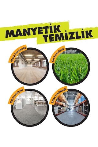 Manyetik Süpürge Mıknatıslı Metal Talaş Çivi Somun İğne Çapak Toplama Arabası Tekerlekli 75 Cm 75