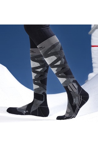 Butu Golovejoy Dwz05 1 Çift Spor Kompresyon Çorapları Kış Sıcak Yüksek Tüp Kayak Baldır Çorapları Siyah+gri Siyah - Gri