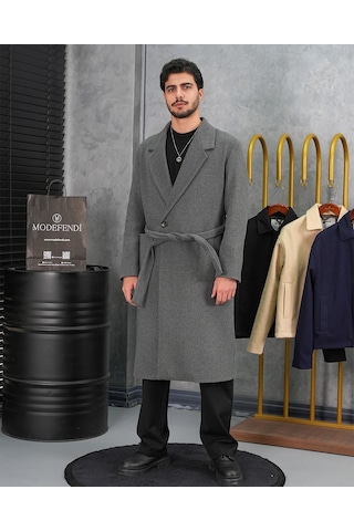 Modefendi %60 Yün Oversize Torba Cep Yüksek Kalite Oversize Kaban Antrasit