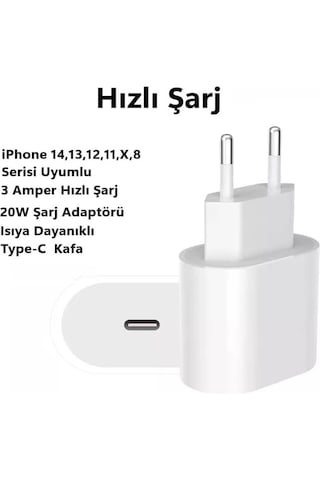 Apple iPhone Tüm Serilerle Uyumlu 20w Hızlı Şarj Başlığı Apple iPhone 11/12/13 Pro Ve Pro Max