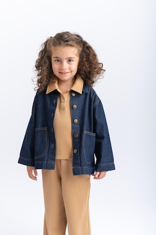 Oliven The Kid Oliventhekid Unisex Cepli Koyu Yıkama Kot Ceket Mavi Mavi