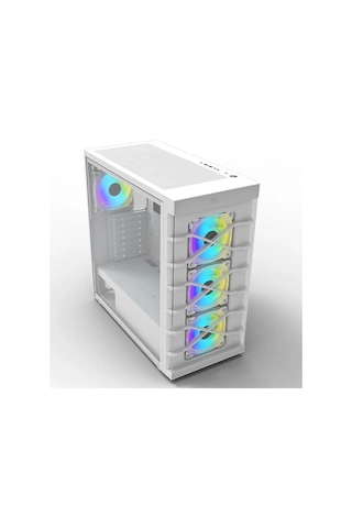 Power Boost PB-GR222BW RGB 7 Fanlı ATX Mid-Tower Oyuncu Kasası Beyaz