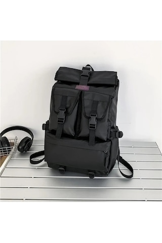 Zyzqstore Erkekler İçin Geniş Kapasiteli Oxford Sırt Çantası - Su Geçirmez Siyah Siyah