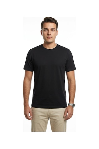 Plus Scorpion Erkek Basic Tişört Slim Fit Bisiklet Yaka Pamuk Likralı Günlük Kullanım Çok Renkli