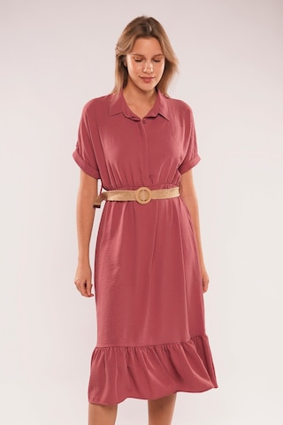 Gabria Kadın Gabria Bel Büzgülü Kemerli Elbise Gül Kurusu