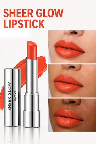 Pierre Cardin Sheer Glow Lipstick - Parlak Bitişli Nemlendirici Ruj - Tangerina Orange - 006 0