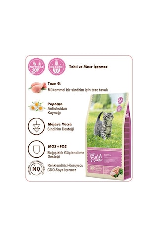 Sam's Field Kitten Tavuklu Tahılsız Yavru Kedi Maması 7500 G