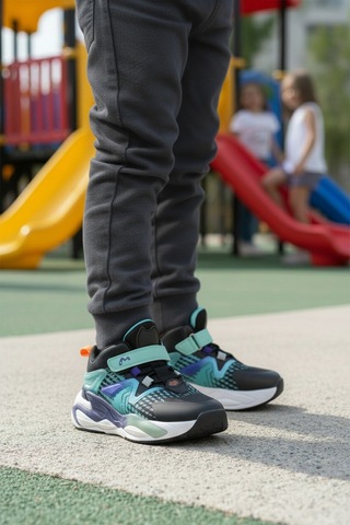 Marcokids Siyah Cırtlı Hafif Esnek Erkek Çocuk Spor Ayakkabı 161-t5411102 F Siyah