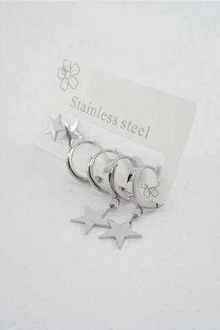 Kadın 316 L Paslanmaz Çelik Kararmaz 6'lı Küpe Seti S0041