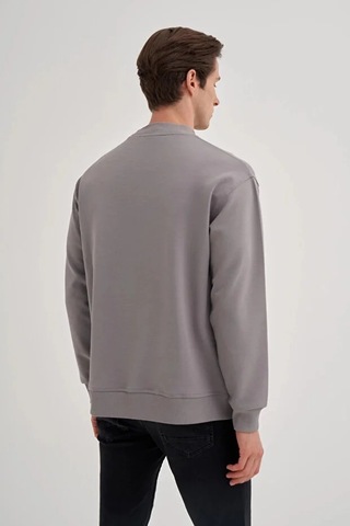 Cazador Relax Fit Pamuk Karışımlı Scuba Kumaş Sweatshirt-52480 Gri