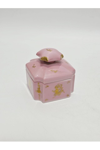 Couleuvre Limoges Çiçek Desenli Porselen Takı Kutusu 9x9x10cm