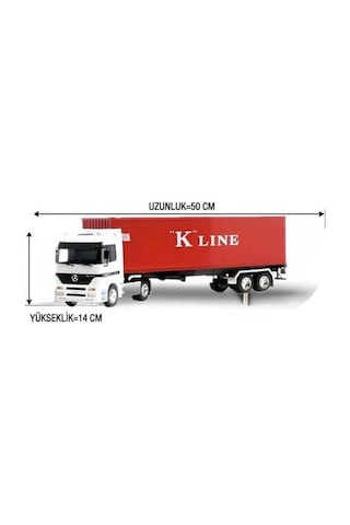 Welly 1:32 Ölçekli Lisanslı Orjinal Mercedes-benz Actros Dorseli Koleksiyonluk Model Oyuncak Tır Beyaz - Kırmızı
