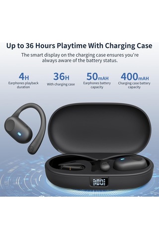 Lemestar Bluetooth 5.3 Kulaküstü Kulaklık Spor İçin, 36 Saat Pil Süresi, Ip54 Su Geçirmez, Akıllı Sayım, Hafif Tasarım, Dışarıdaki Sesleri Dinle