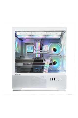 Zalman Chronıx V2 Atx Mıd Tower Beyaz Kasa 1xusb 2.0, 1xusb 3.0, 1usb Type-c 5 Gbps ,1xmikrofon, 1xkulaklık, 3x120mm Argb Fan
