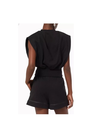 3.1 Phillip Lim Kolsuz French Terry Bluz Yırtmaçlı Yaka, Nervürlü Bel Ve %100 Pamuk Siyah