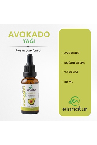 Avokado Yağı, 30 Ml, Soğuk Sıkım, %100 Saf Sabit Yağ