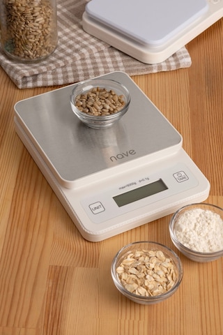 Nave K5073 Dijital Paslanmaz Çelik Mutfak Tartısı 5kg 0.1g Hassasiyetli Pilli Hassas Terazi Krom