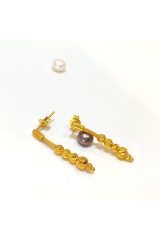 Altın Ürünler Kazze Zincirli Dorika Toplu Küpe