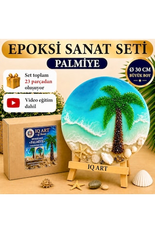 Epoksi Reçine Seti Palmiye , Tropik Deniz Temalı Sanat Ve Hobi Seti, Video Eğitim Dahil, Premium Hediye Kutulu, Epoksi Başlangıç Seti 00008
