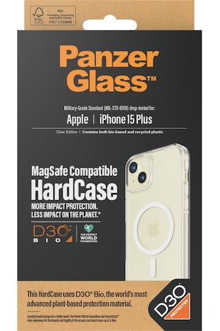 Hardcase Apple Uyumlu iPhone 15 Plus Magsafe D3o Darbeye Karşı Korumalı Şeffaf Beyaz Telefon Kılıfı Şeffaf